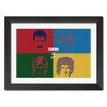 inspire TA Queen Rock band Framed Poster Vintage Music Band Painting Wall Frames, Laminated Poster With Black Frames (12 X 9 INCH) (Queen Rock)