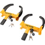 VEVOR Wheel Lock, 2 Packs Universal Wheel Clamp Lock, Adjustable Anti Theft Trailer Lock Wheel Clamp, Heavy-Duty Steel Tire Lock for ATV SUV Car Golf Cart Boats Motorcycles, with 6 Keys