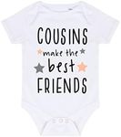 Cousins Make The Best Friends (Stars Style) [BBY7] Baby Grow Vest, White, 0-3 Months