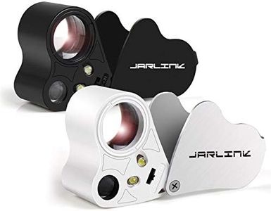 JARLINK 2 Pack 30X 60X Illuminated Jewelers Eye Loupe Magnifier, Foldable Jewelry Magnifiers with Bright LED Light for Gems, Jewelry, Coins, Stamps, etc (White & Black)