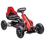 Aosom Electric Go Kart, 12V Outdoor Racer Car for Kids, with Forward Backward, Adjustable Speed, Ages 3-8 Years Old, Red