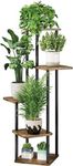 Plant Stand 5 Tier Indoor Metal Flower Shelf for Multiple Plants Corner Tall Flower Holders for Patio Garden Living Room Balcony Bedroom, Black