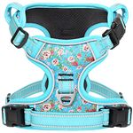 Timos No Pull Dog Harness,NO Need Go Over Dogs Head 3 Snap Buckles Reflective Oxford No Choke Harness with Front&Back 2 Metal Leash Clips Soft Padded for Small Medium Large Dogs,X-Large (Pack of 1)