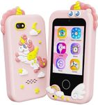 Kikidex Kids Smart Phone for Girls, Perfect Christmas Birthday Gifts for 3-10 Year Old Kids, Touchscreen Learning Play Toy Smartphone with Dual Camera, Puzzle Game, Music Player (Pink)