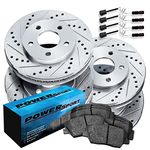 PowerSport Front Rear Brakes and Rotors Kit |Front Rear Brake Pads| Brake Rotors and Pads| Ceramic Brake Pads and Rotors |fits 1996-2004 Mercedes-Benz C230, C280, E300, SLK230