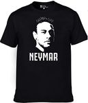 Wyw men's women's regular fit Ney-mar jr football player printed cotton t shirt (Medium) Black