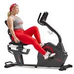 Sunny Health & Fitness Programmable 16 Levels Electro-Magnetic Resistance Recumbent Exercise Bike with 24 Pre-Build Workouts, Free SunnyFit App Connection for Guided Home Training - SF-RB4850SMART
