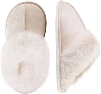 Women's Fuzzy Memory Foam Slippers Fluffy Winter House Slippers Shoes Indoor Outdoor