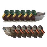 Cupped Waterfowl Unisex's Finishing Mallards Extremely Realistic 12-Pack of Mallard & Hen Floater Duck Decoys with Weighted Keels, Multi, One Size