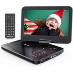 DBPOWER 10.5" Portable DVD Player with Rechargeable Battery, Swivel Screen, SD Card Slot and USB Port - Black