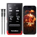 ThermoMaven Wireless Bluetooth Meat Thermometer - 2 Probes IPX8 Waterproof 6 Sensors, 152m Bluetooth 5.3, Stable WiFi Unlimited Range, Smart Standalone Base for BBQ Grill Oven Smoker Air Fryer Kitchen