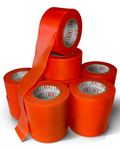 Orange Flagging Tape 12 Pack - Non-Adhesive - 1.5" Width, 150' Length, 2 Mil - Marking Tape for Trees, Plastic Ribbon for Branches - Use As Surveyors Tape, Survey Tape, Barricade Tape, Or Flag Tape