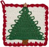 Mud Pie Icon Crochet Pot Holder, Tree, 8" x 8"