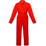 uniformer Red Colour Men's Long Sleeve Zip and Button Front Coverall, Wrinkle Resistant Work Coverall,with Front Snap Pockets Suitable for Mechanics, Electricians, Carpenters, Painters, Etc.…