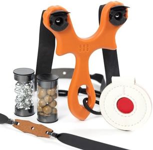 SimpleShot BeanFlip Slingshot with Target and Clay Ammo, for Beginner and Professional Hunting Target Shooting (Orange)