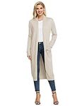 GRACE KARIN Maxi Cardigan Sweaters for Women Casual Loose Outwear Coat for Beach Plus Size Beige XL