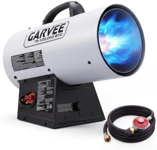 Garvee 125,000 BTU Industrial Propane Forced Air Heater, Heavy-Duty Adjustable Portable Salamander Heater for Garages, Workshops, Warehouses, Barns, Job Sites & Greenhouses, 120V/60Hz
