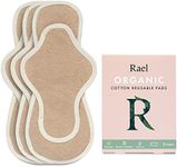 Rael Reusable Pads Menstrual, Organic Cotton Cover Pads - Postpartum Essential, Heavy Absorbency, Thin Cloth Pads, Leak Free, Washing Machine Safe, Menstrual Pads with Wings (3 Count, Large)