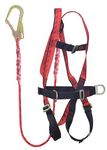 Karam Full Body Safety Harness (Class P) with Waist Belt for Fall Arrest & Work Positioning with Lanyard & Hook | Construction Harness & Fall Protection | PN17(PN206)(PP)(000_131)(2.0M)