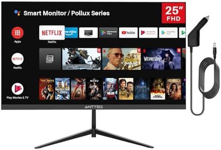 Antteq Pollux Smart Monitor 25 Pollici 1080p FHD12v/230v,Play store, Bluetooth Remote Control,Youtube,Netflix,Wifi, 2024