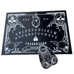 TheDarknessUnicorn Spirit Calling Black Mini Design Ouija Board Game for Spirit Hunt with Planchette and Detailed Instruction Halloween