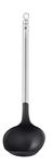 RÖSLE Basic Line Ladle with Round Handle and Hanging Loop Stainless Steel 18/10 PPA Dishwasher Safe Silver/Black
