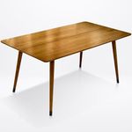 Acacia Wilma Solid Wood Dining Table / 64" Kitchen Table Dining Table for 6 / Dining Room Table, Patio Table, End Table, Coffee Table, Work Desk, Natural Wood Kitchen & Dining Room Table, Oak