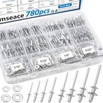 smseace 780Pcs Silver Pop Rivets wi