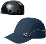 Safety Baseball Bump Cap Lightweight Safety Hard Hat Head Protection Cap Breathable Hat Head Protection Cap(M18109H-Navy-Long Brim)