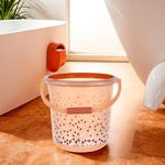 Kuber Industries Bucket 24 Litre | Balti for Bathroom | Water Bucket for Kitchen | Plastic Bucket for Mopping | Triangle Print | Brown