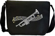 MusicaliTee Trumpet Curved Stave - Sheet Music & Accessory Messenger TRIO Bag