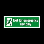 Exit for emergency use only 300x100mm Sticker/Self Adhesive Sign - Fire/Emergency/Exit/Alarm/Push/Extinguisher/Assembly (EE14)