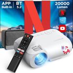 Netflix-Officially Projector 4K, YOTON Y9 Smart Projector with WiFi Bluetooth, 20000 Lumens Portable Outdoor projecteur with 50% Zoom, YouTube/Prime Video/Hulu Built-in, Support Dolby/Android/iOS