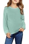 Arshiner Girl's Long Sleeve Crewneck Tops Soft Fashion Loose Sweatshirt for 11-12 Yeras Green