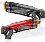 Funwee Electric Water Guns for Adults & Kids, Automatic Water Reload & Shooting Over 250 Blasts Water Blaster Squirt Guns Up to 32 FT Long Range, Summer Beach Pool Backyard Outdoor Toys (Black+Red)