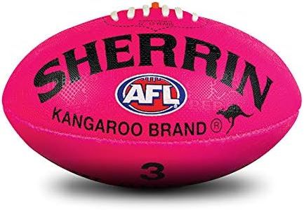 Sherrin Kangaroo Brand Synthetic AFL Football, Pink, Size 3