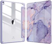 FINTIE Hybrid Case Compatible with iPad Air 3rd Generation 2019 / iPad Pro 3rd Generation 2017, 10.5-inch Built-in Pencil Holder Shockproof Cover with Clear Transparent Back Shell, Liac Marble