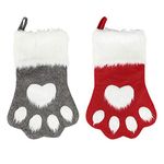 SherryDC Dog Cat Paw Christmas Stockings, Plush Hanging Socks for Holiday and Christmas Decorations