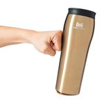 Mighty Mug | The Untippable Mug | Grips When Hit, Lifts for Sips | Insulated Stainless Steel Tumbler | Cupholder Friendly | Gifts for Women Men All | Leakproof | 6 Hour Hot / 24 Cold | 16oz | Gold