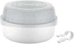 MAM Microwave Steriliser | Comes with 2X MAM Easy Start Anti-Colic Bottle and Soother | for Quick and Easy Steam Sterilisation | Sterilises 6X Bottles in 5 Minutes | Baby Accessories | Grey