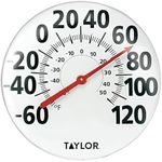 Taylor Precision Products Extra Large Metal Wall Indoor Outdoor Thermometer, 18 inch