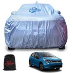 GARREGE Waterproof Car Body Cover for Tata Altroz 2022 to 2024 Triple Layer Fabric with Mirror Pockets Inner Soft Cotton and Pipein Design Protects from Animals, Heat & UV Rays (Metallic Silver)