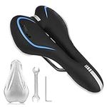 NATRUTH Mountain Bike Saddle,Waterproof Comfortable Breathable Gel Mountain Bike Seat, Cycling Bicycle Seat for Men & Women for Mountain Bike City Bike Road Bike (Blue)