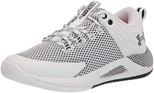 Under Armour Womens HOVR Block City Volleyball Shoe, White (101)/Black, 8.5 US