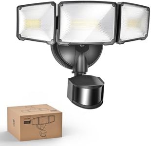 Philips 72W 7400LM LED Security Lights w/PIR Motion Sensor Outdoor, 5000K Daylight Dusk to Dawn Aluminum Flood Light, 3 Adjustable Heads, Waterproof for Garage, Yard, Porch