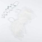 Nishine Pack of 2 White Newborn Fuzzy Feather Angel Wings for Baby Cosplay Girls Costume Photography (Silver Leaf)