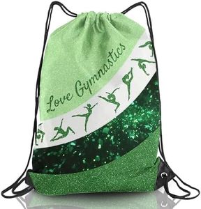 HJKLONE Gymnastics Gifts Gymnastics Drawstring Backpack Gymnastics Drawstring Bag Team Gifts Bag 1Pcs, Green