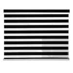 ZEBRA BLINDS Polyester Curtain Blinds for Windows and Doors with Dual Shade, Horizontal Stripes, Sheer and Solid Fabric, Light Control/Blackout Blinds, Waterproof (Black) Width 180XHEIGHT 200CM