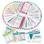 Nano shield 96 Nursing Badge Reference Cards, Nursing School Essentials Set- Lab Values, EKG, Spanish Translation and More, Great Nursing Student Gifts