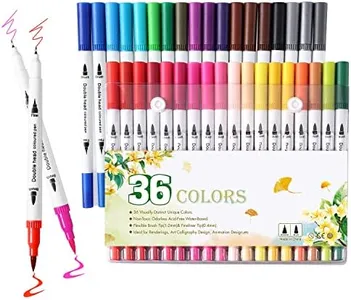 Upanic 36 Colors Brush Tip Markers for Adult Coloring,Coloring Markers for Lettering,Dual Tip Brush Pens for Kids Drawing,Coloring Pens for Art,Journal Planner,Doodle